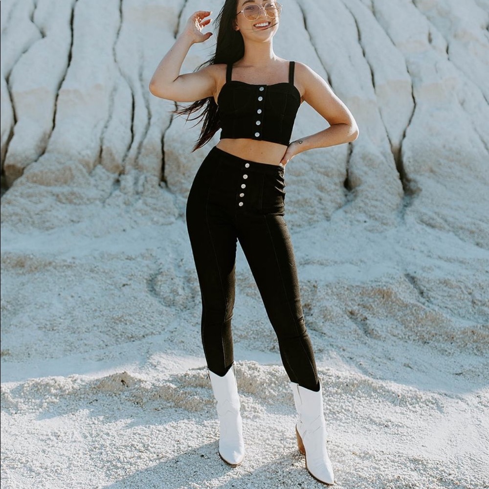 Kittenish Delaney Black Denim Set